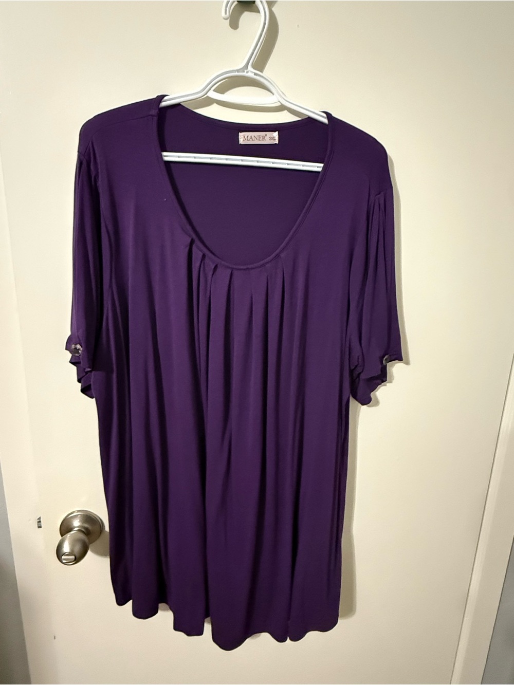 Maner Deep Purple Scoop-Neck Tunic Top